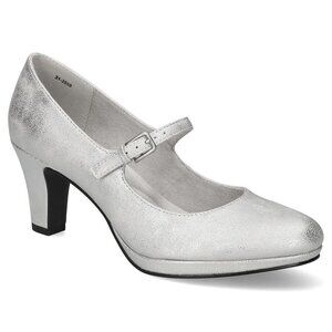 Easy Street Alive @5 ZEST Mary Jane Silver Dance Flex Platform Pumps NWT 7.5M